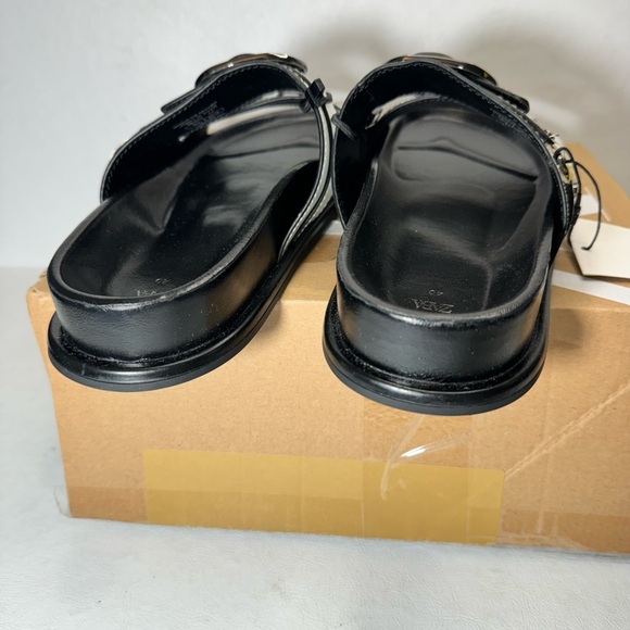 Zara Buckled Flat Slider Sandal White casual classic comfy summer style vacation - Picture 5 of 7